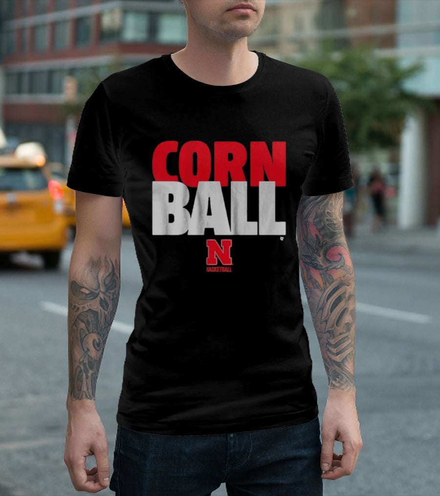 Nebraska Cornhuskers Corn Ball Basketball T-Shirt