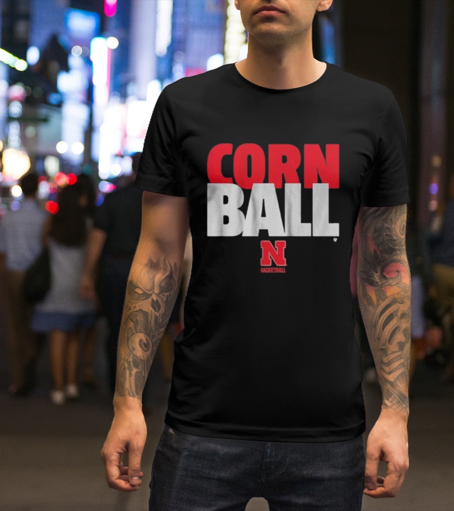 Nebraska Cornhuskers Corn Ball Basketball T-Shirt