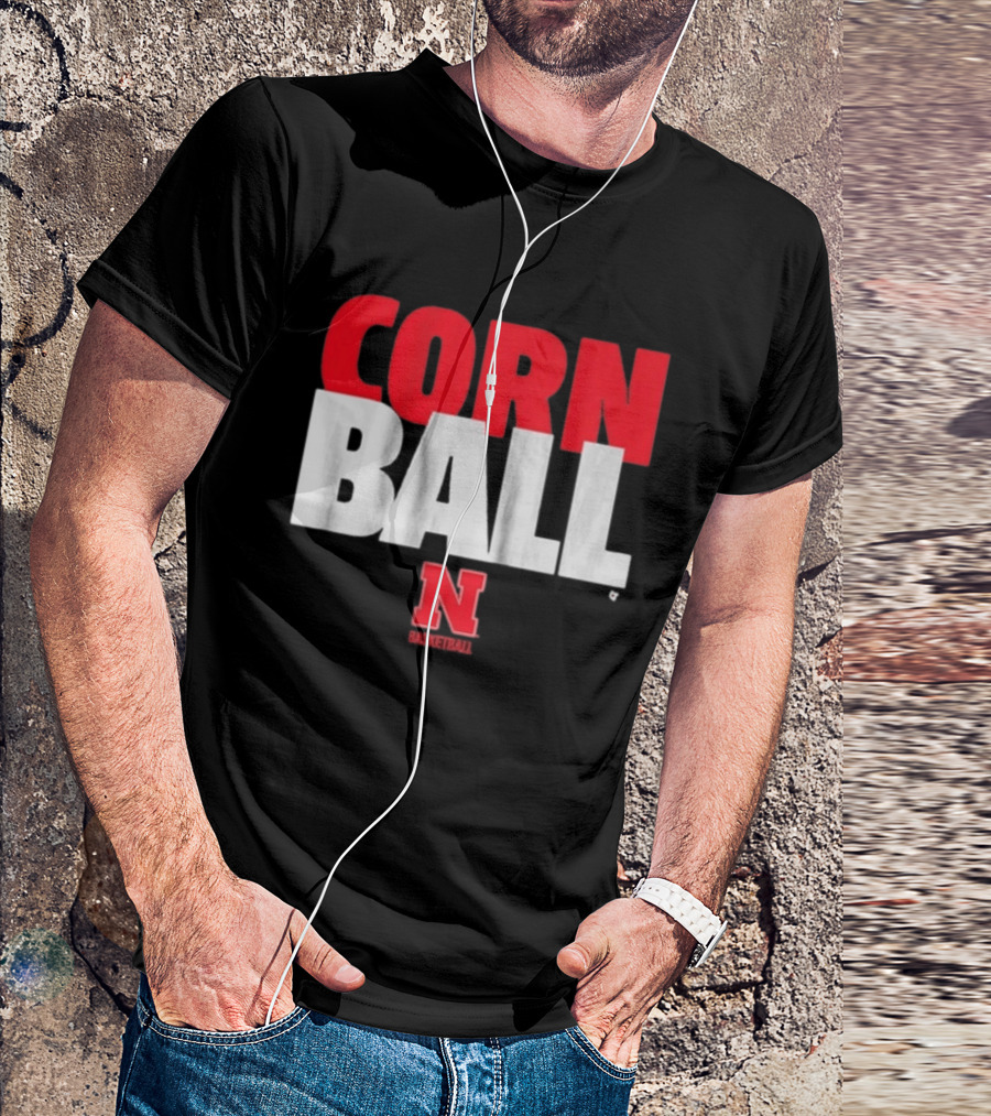 Nebraska Cornhuskers Corn Ball Basketball T-Shirt