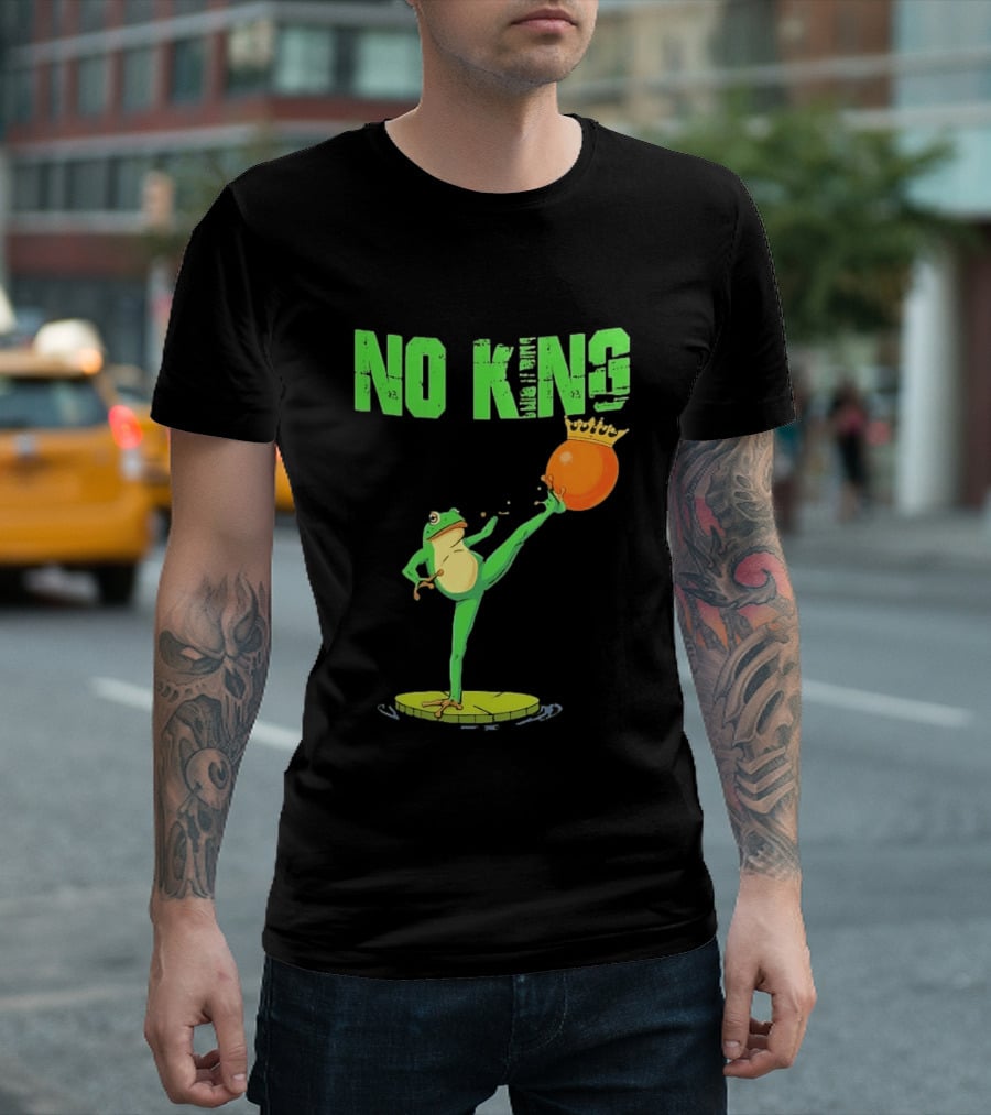 No Kings Portland Frog Kick Out Orange Protest T-Shirt