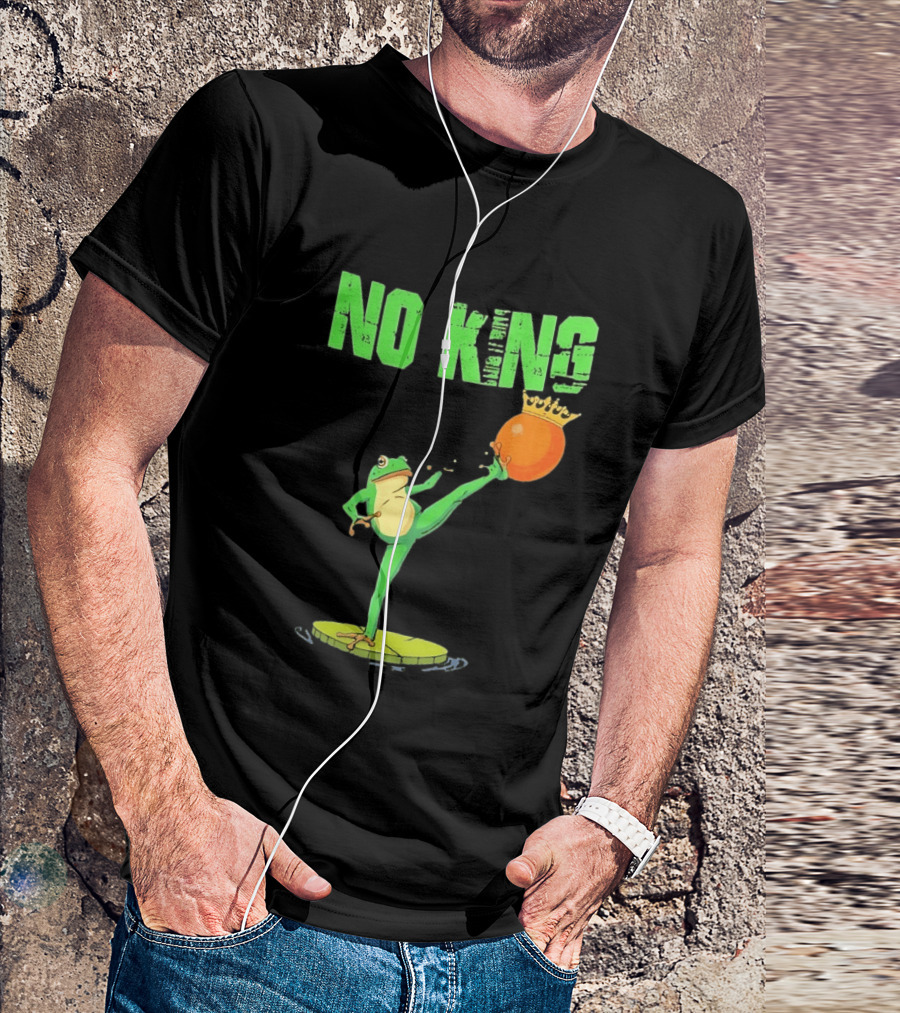 No Kings Portland Frog Kick Out Orange Protest T-Shirt