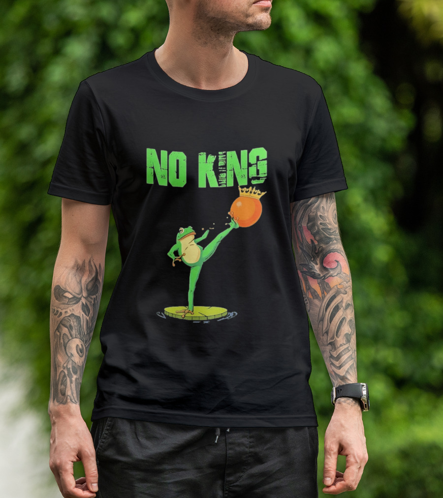 No Kings Portland Frog Kick Out Orange Protest T-Shirt
