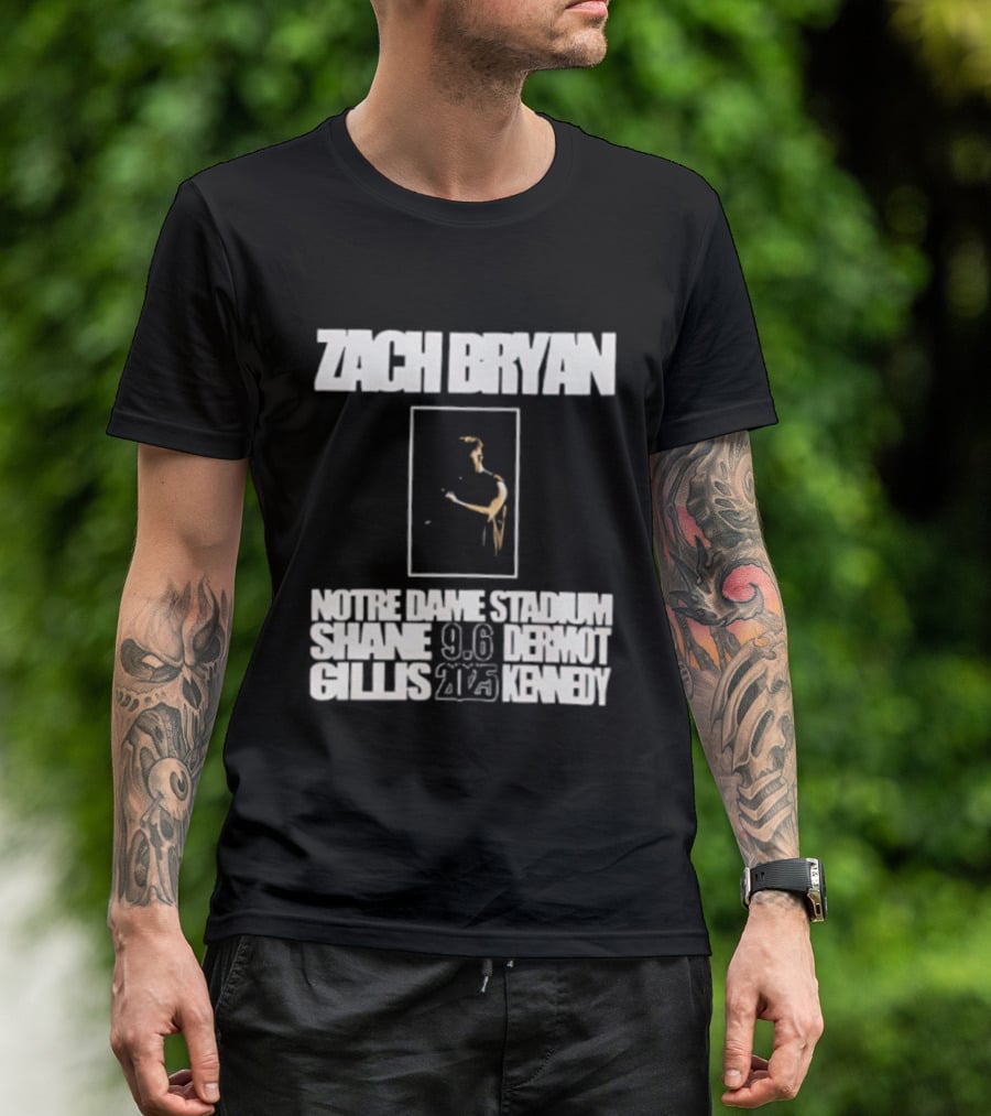 Zach Bryan Notre Dame Stadium Sept 2025 Event Date And Venue T-Shirt