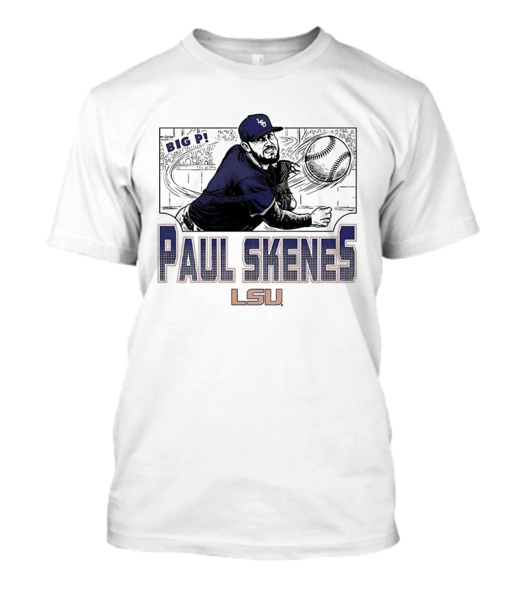 Big Leagues Paul Skenes LSU Baseball Pitcher T-Shirt