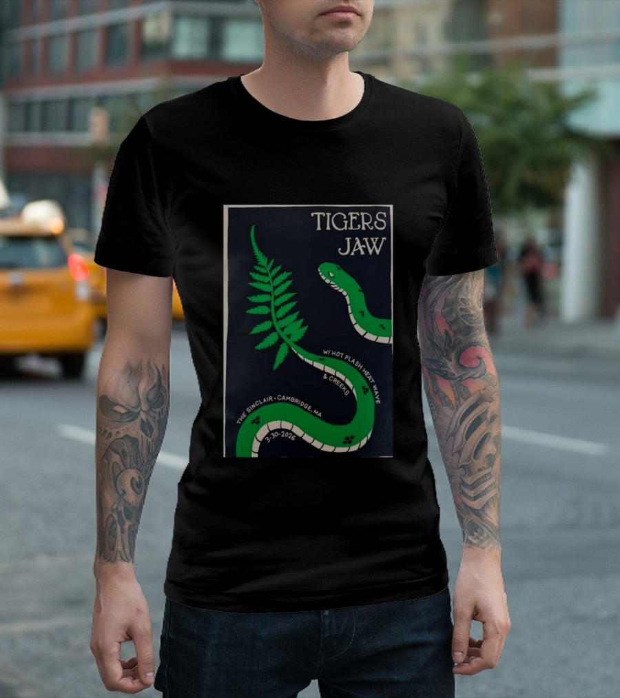 Tigers Jaw The Sinclair Cambridge MA March 30 2026 Snake Fern Hot Flash Heat Wave Creeks T-Shirt