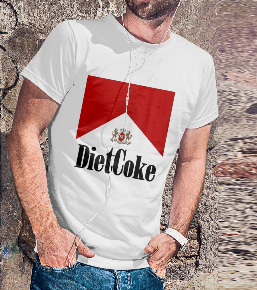 Diet Coke Marlboro Cigarettes Red V Shape PM Crest T-Shirt