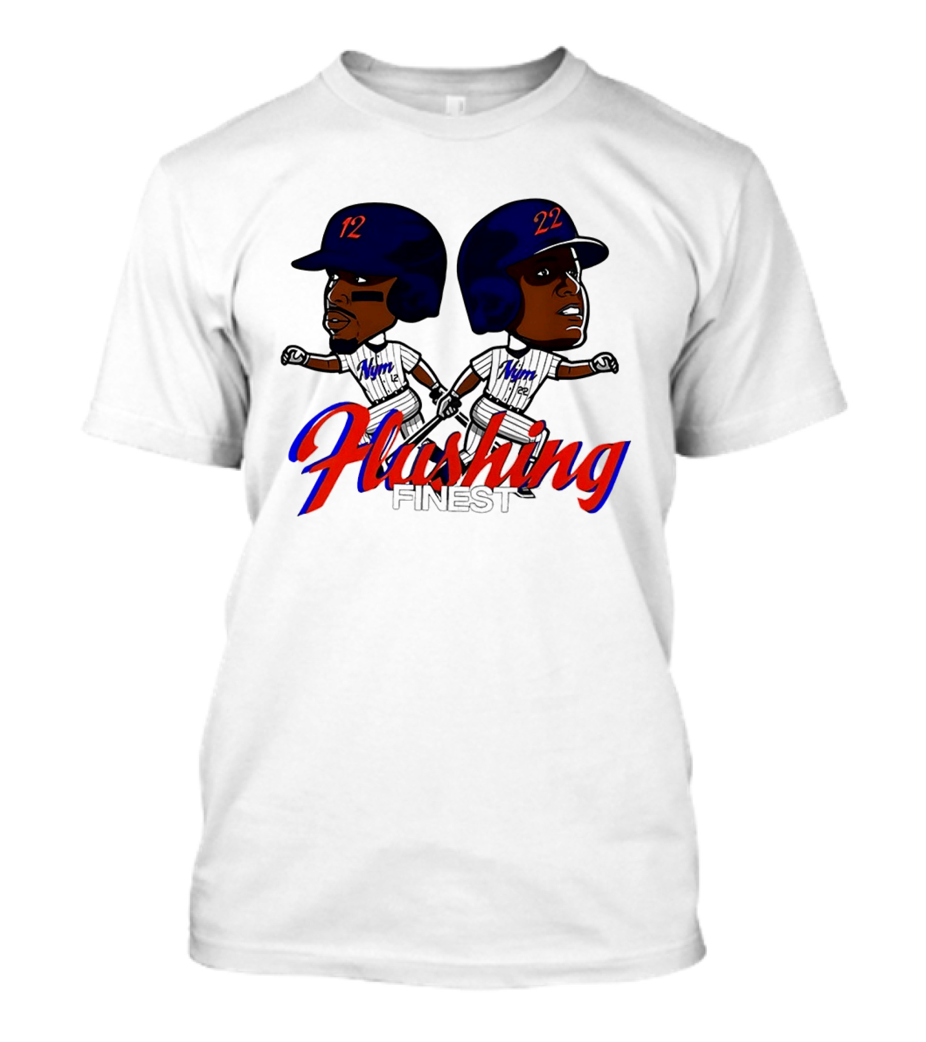 Juan Soto Vs Francisco Lindor Flushing Finest New York Mets Baseball Caricature T-Shirt