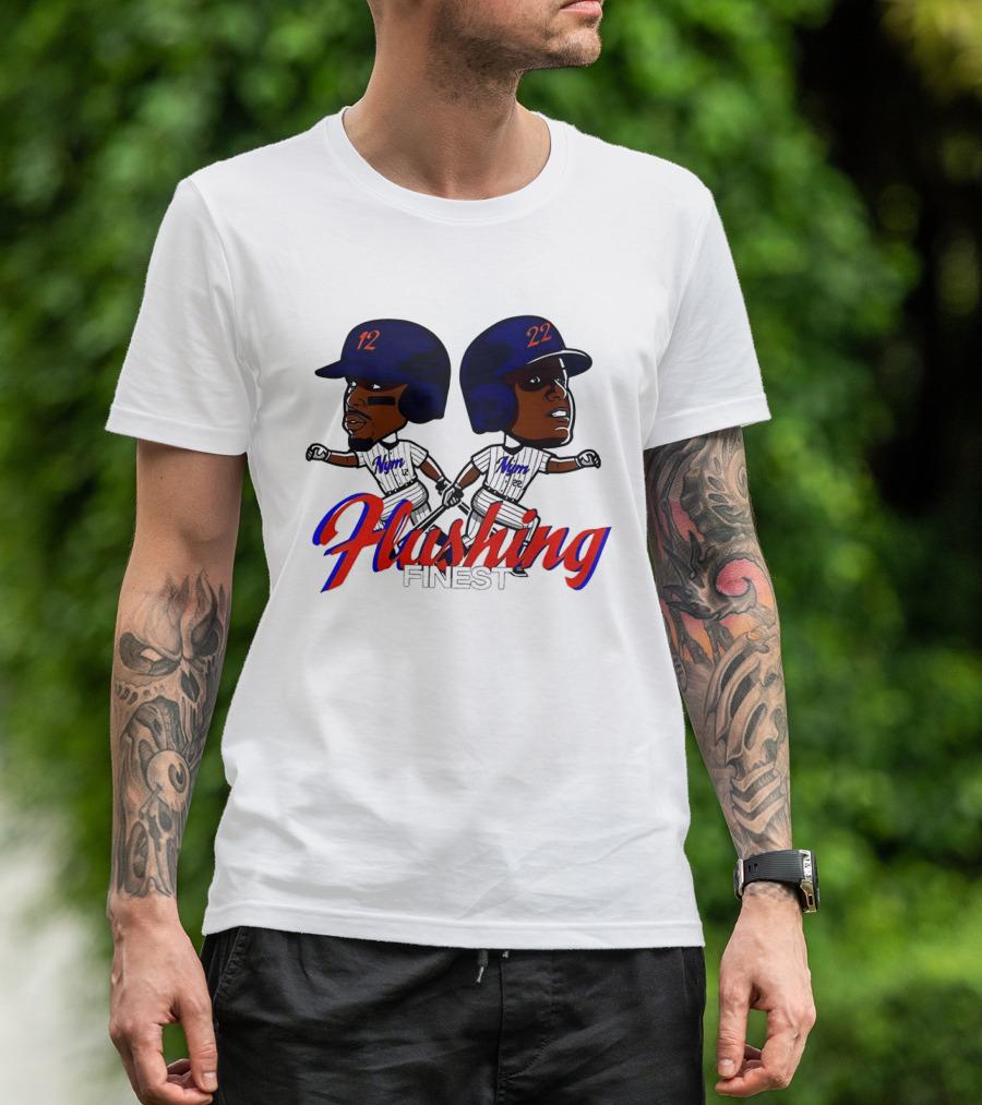 Juan Soto Vs Francisco Lindor Flushing Finest New York Mets Baseball Caricature T-Shirt