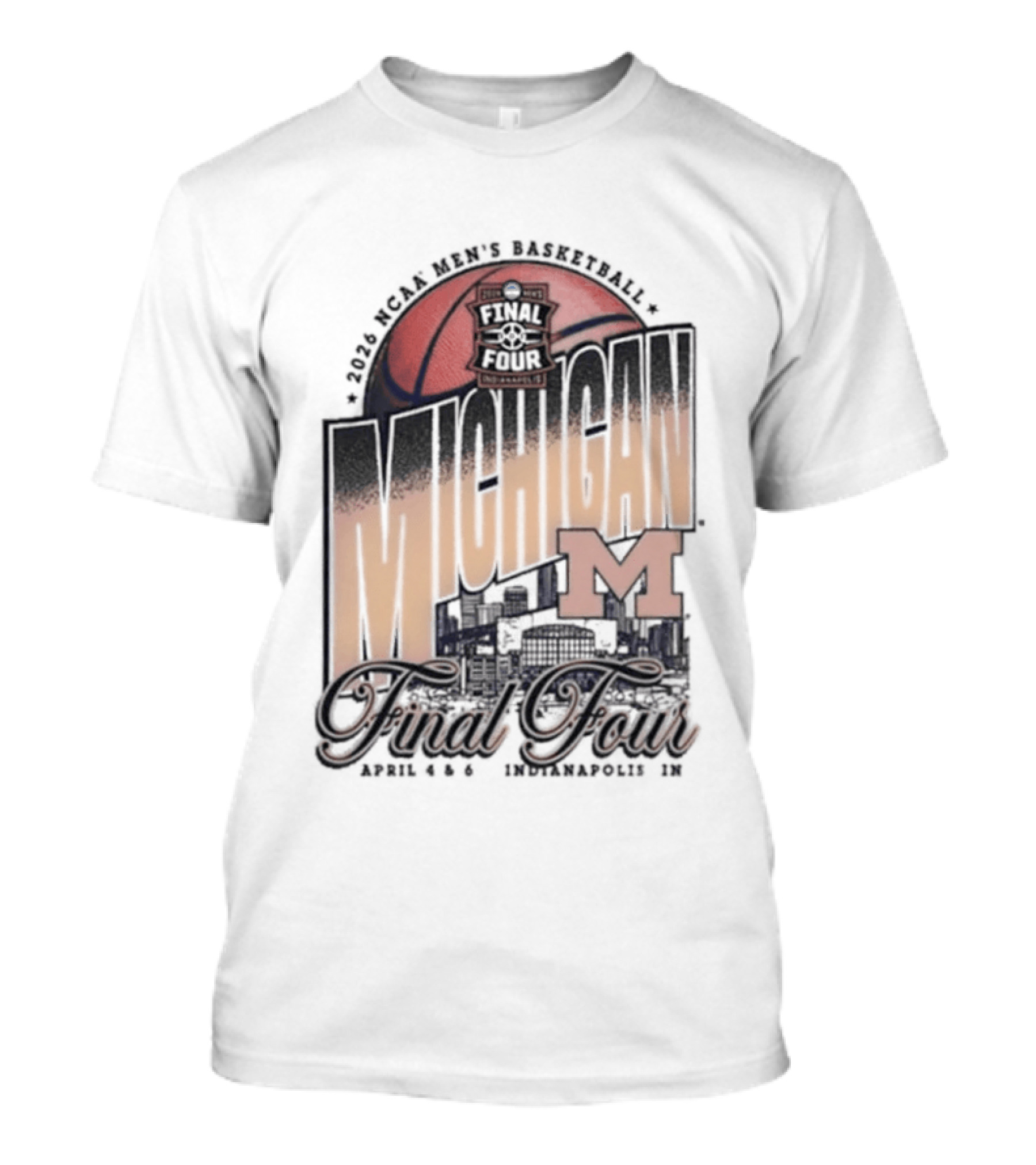 Michigan Wolverines 2026 Men's Final Four Basketball Stadium M Bound T-Shirt