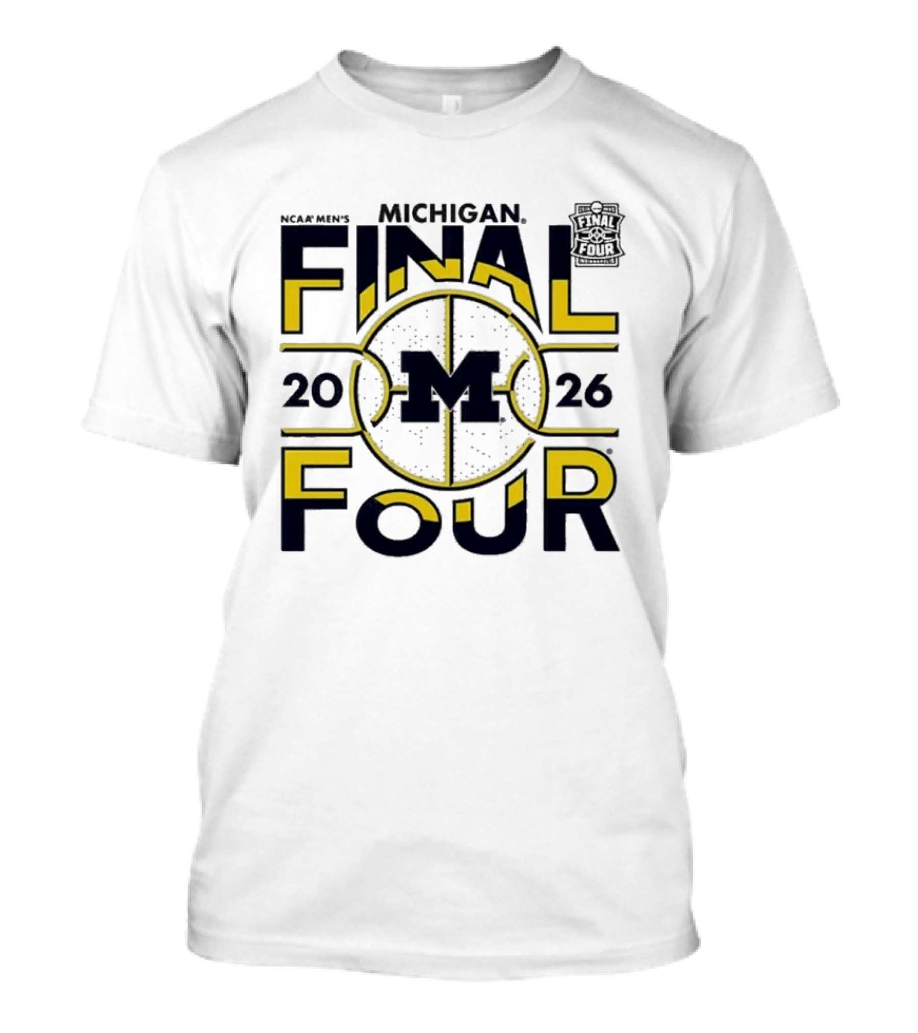 NCAA Men's Michigan Final Four 2026 Basketball M Wolverines T-Shirt