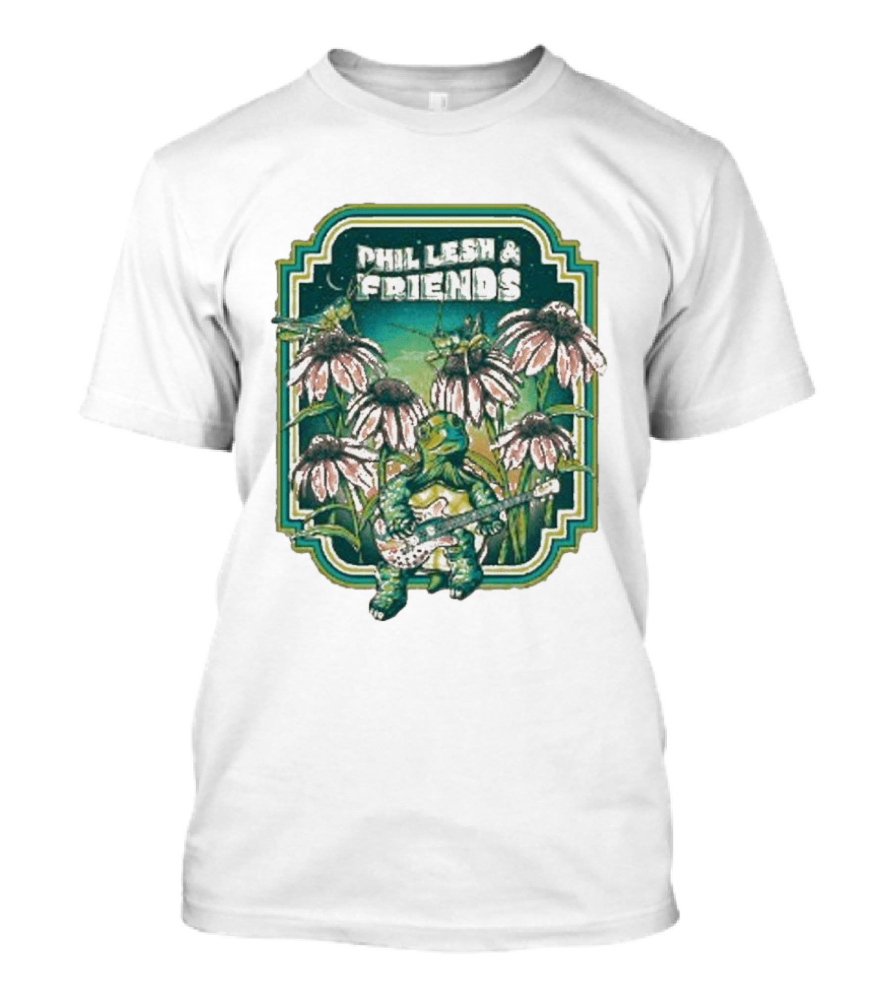 Phil Lesh And Friends Turtle Playing Guitar Among Flowers Butterfly T-Shirt