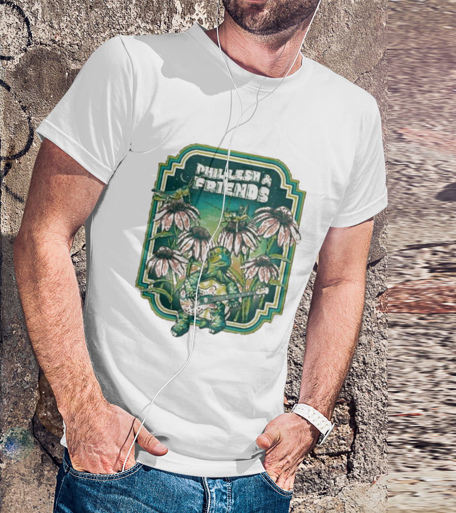 Phil Lesh And Friends Turtle Playing Guitar Among Flowers Butterfly T-Shirt