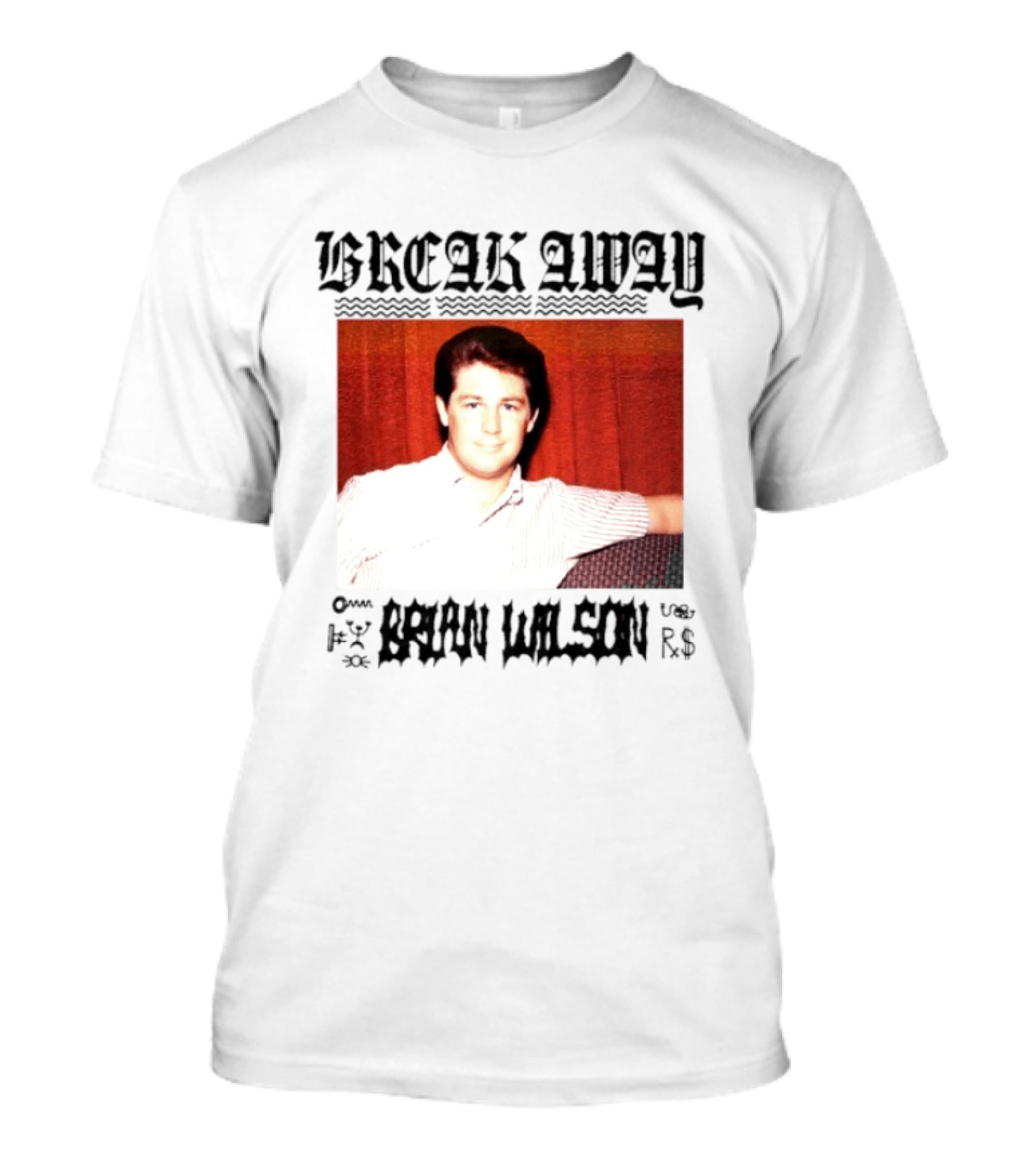 BREAK AWAY BRIAN WILSON Photo Portrait Striped T-Shirt
