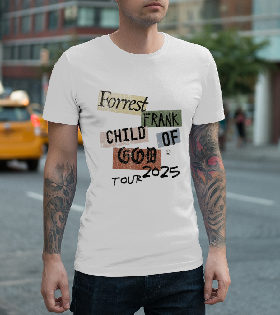 Forrest Frank Child Of God Tour 2025 Color Block Collage T-Shirt