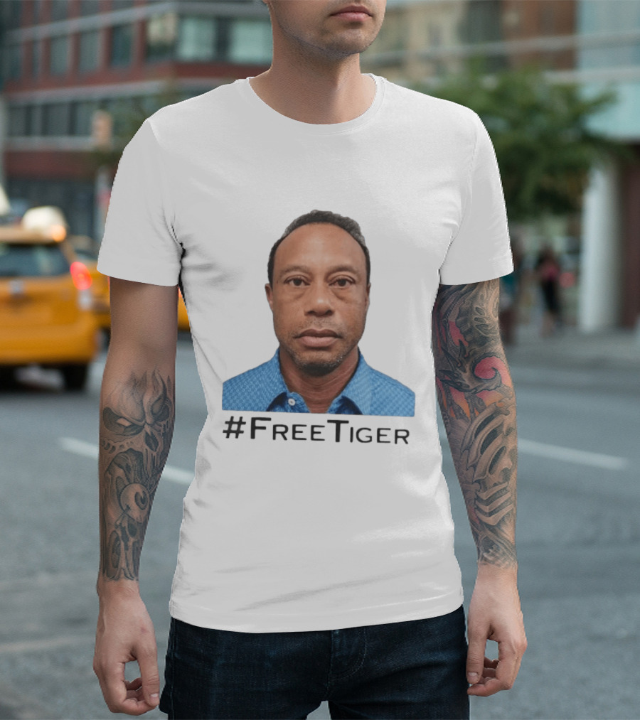 #FreeTiger Shot Iconic Arrest Image T-Shirt