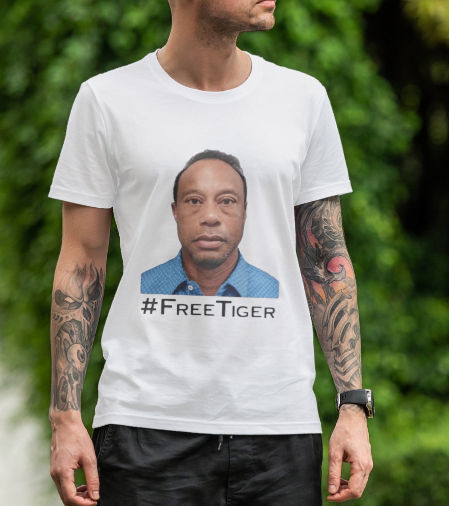 #FreeTiger Shot Iconic Arrest Image T-Shirt