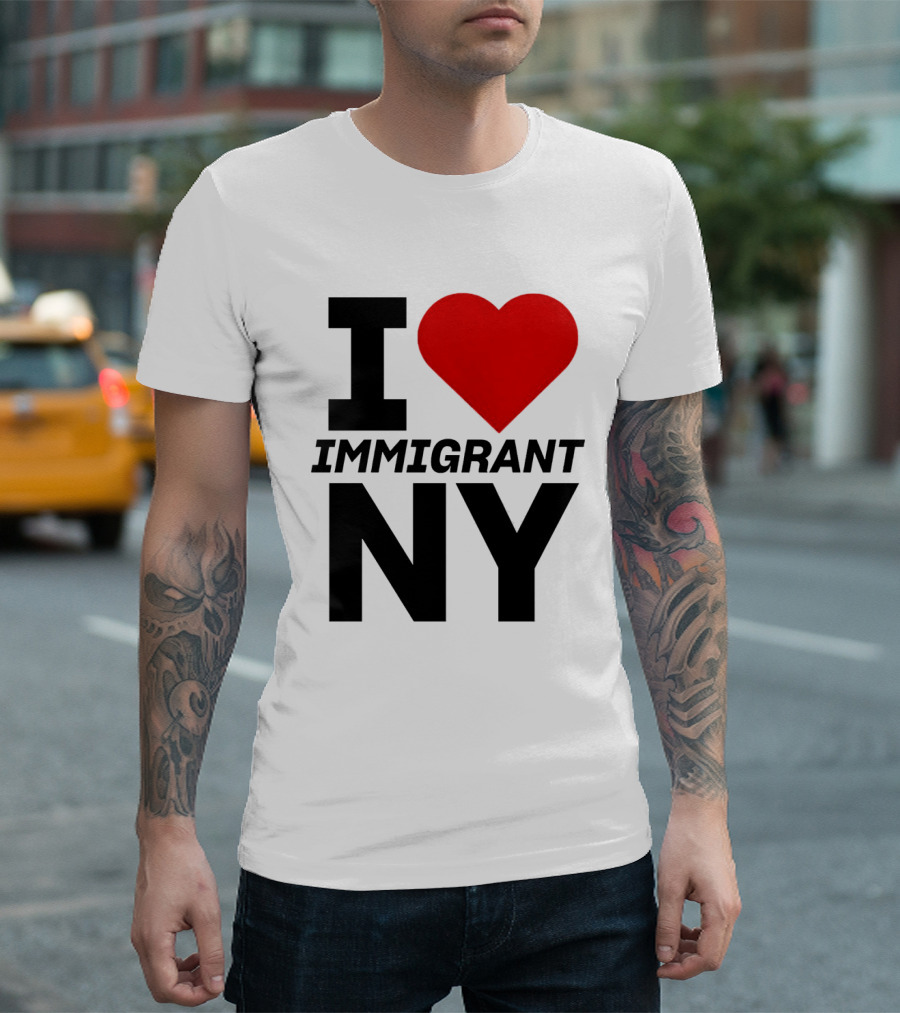 I Love Immigrant NY Heart Icon New York T-Shirt