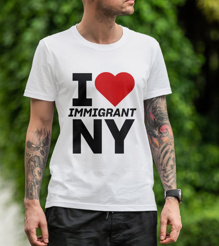 I Love Immigrant NY Heart Icon New York T-Shirt