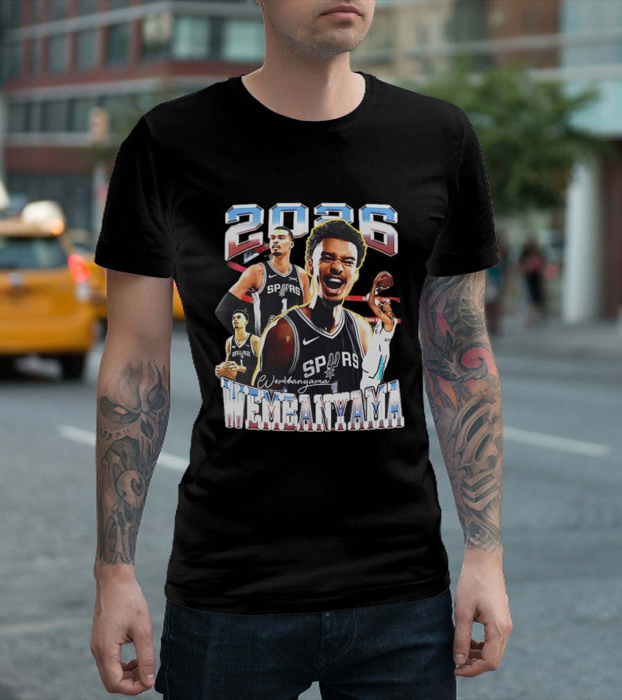 2026 Victor Wembanyama Spurs NBA Player T-Shirt