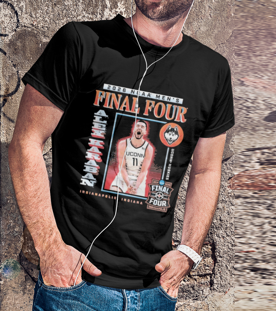 UConn Men's Basketball 2026 NCAA Final Four Alex Karaban Indianapolis Indiana Huskies T-Shirt