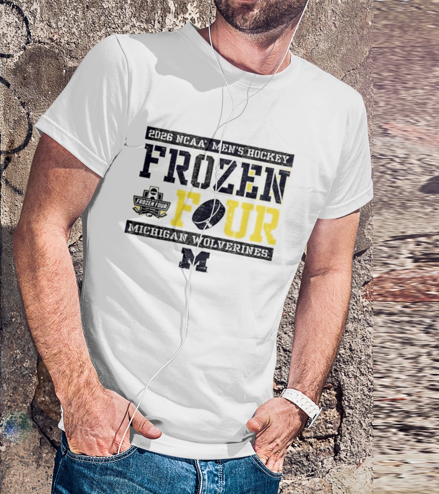 2026 NCAA Men's Hockey Frozen Four Michigan Wolverines T-Shirt