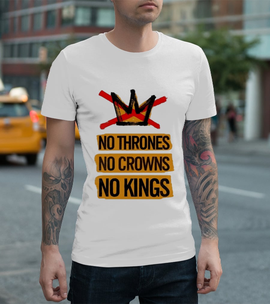 No Thrones No Crowns No Kings Crown Symbol Crossed Out In Red T-Shirt