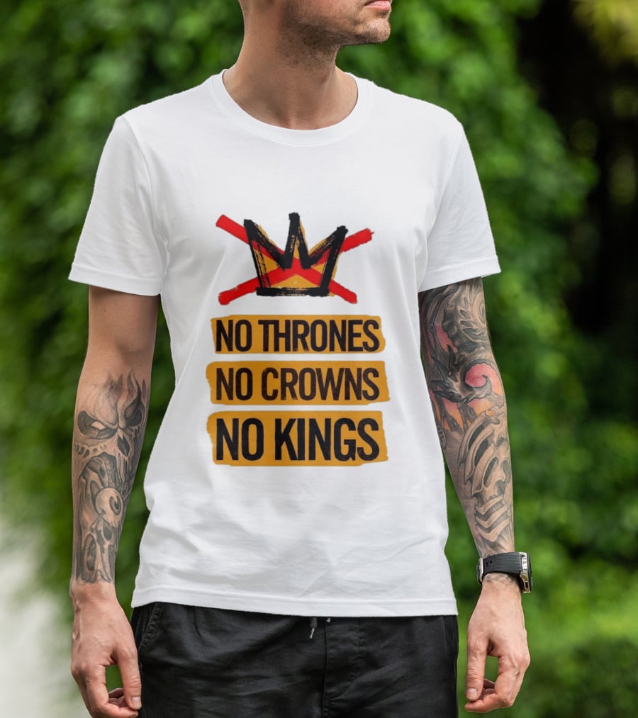 No Thrones No Crowns No Kings Crown Symbol Crossed Out In Red T-Shirt