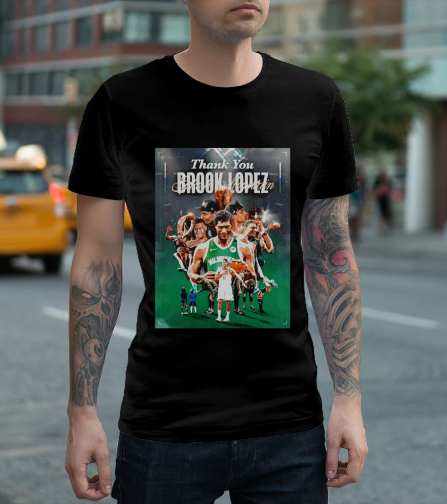 Thank You Brook Lopez Milwaukee Bucks Splash Mountain T-Shirt