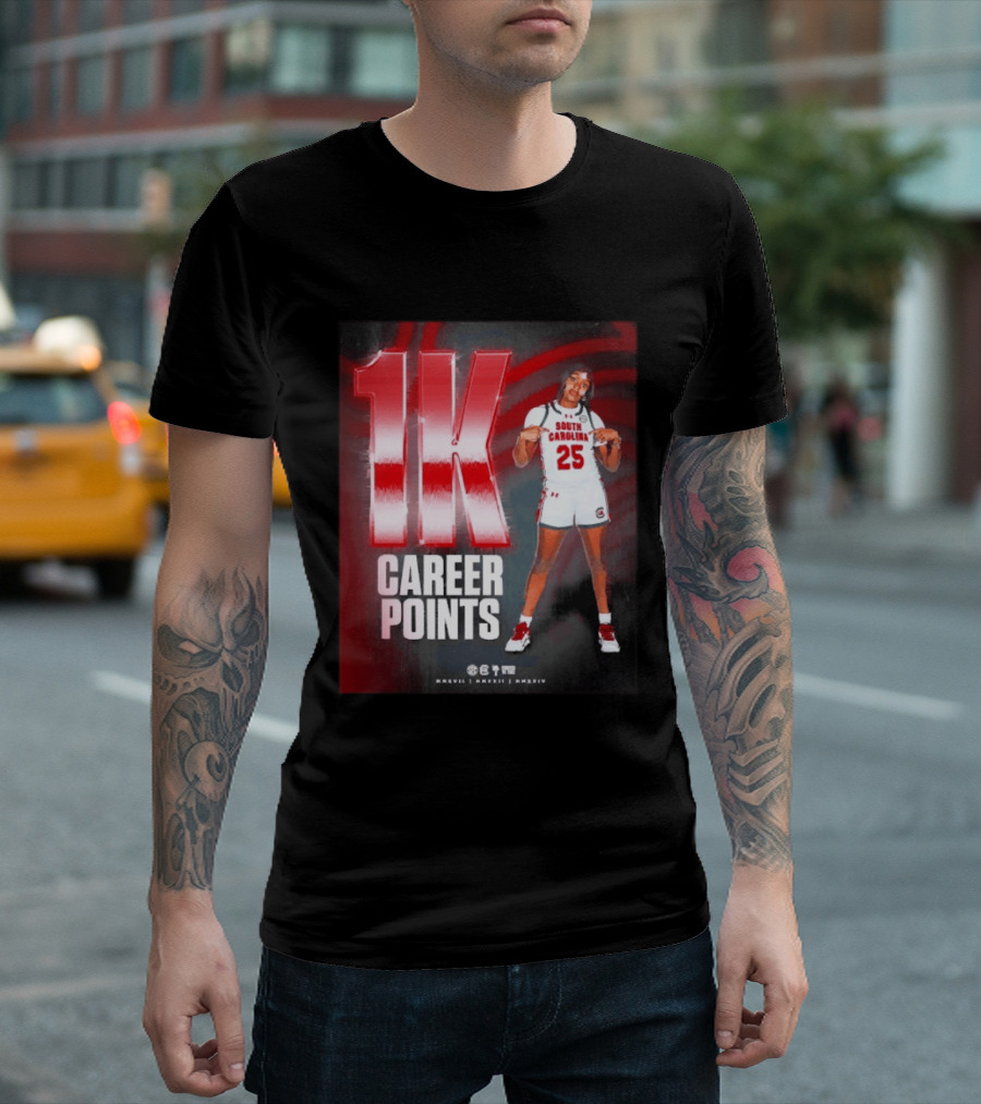 South Carolina Gamecocks Raven Johnson 1K Career Points T-Shirt