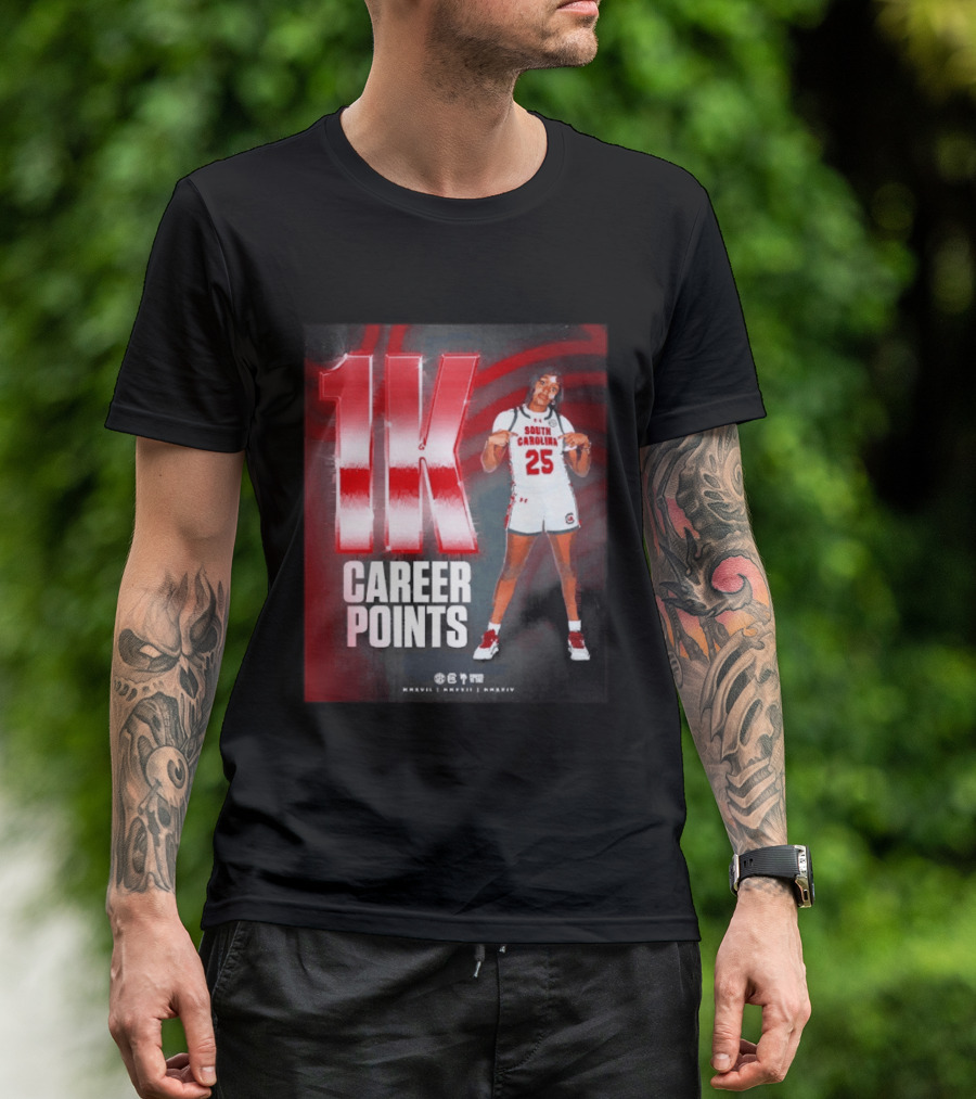 South Carolina Gamecocks Raven Johnson 1K Career Points T-Shirt