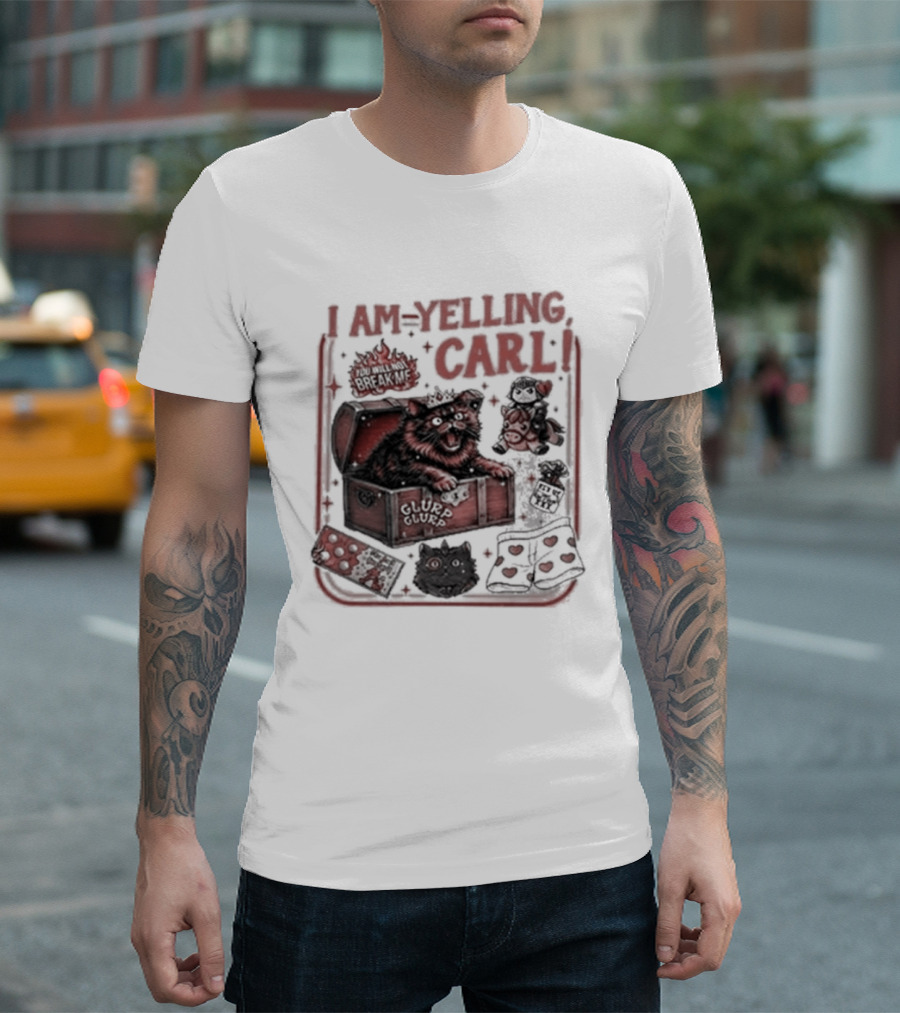 I Am Yelling Carl Box Of Surprises T-Shirt