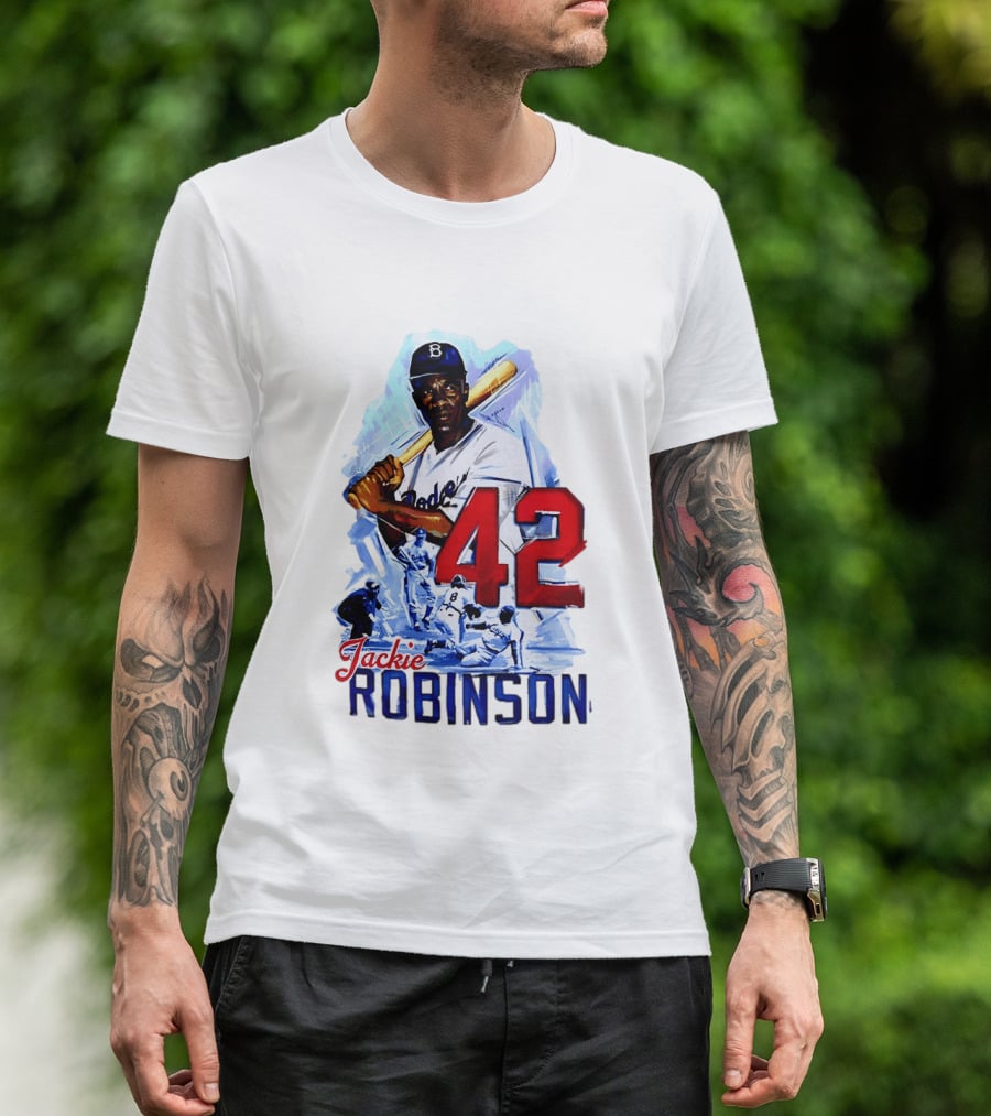Jackie Robinson 42 Dodgers Baseball Legends T-Shirt