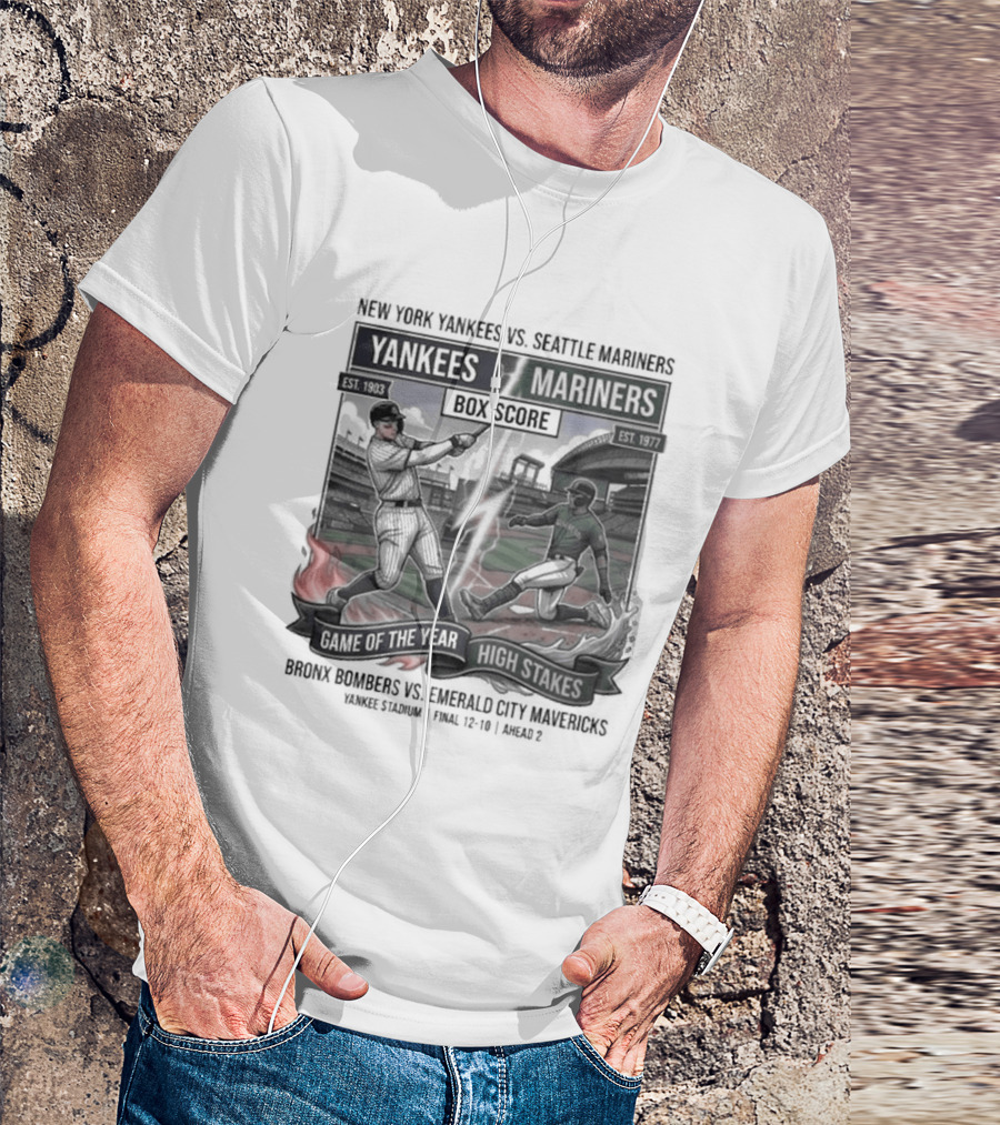 New York Yankees Seattle Mariners Box Score Game Of The Year T-Shirt