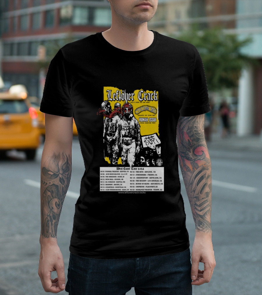 Leftover Crack West Coast 2026 Shows Vintage Punk Rock Tour Dates T-Shirt