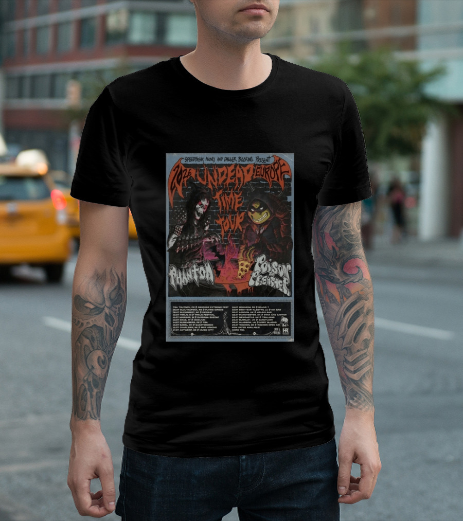 Speedfreak Agency Dagger Booking Present 2026 Undead Time Tour Europe Phantom Poison The Preacher T-Shirt