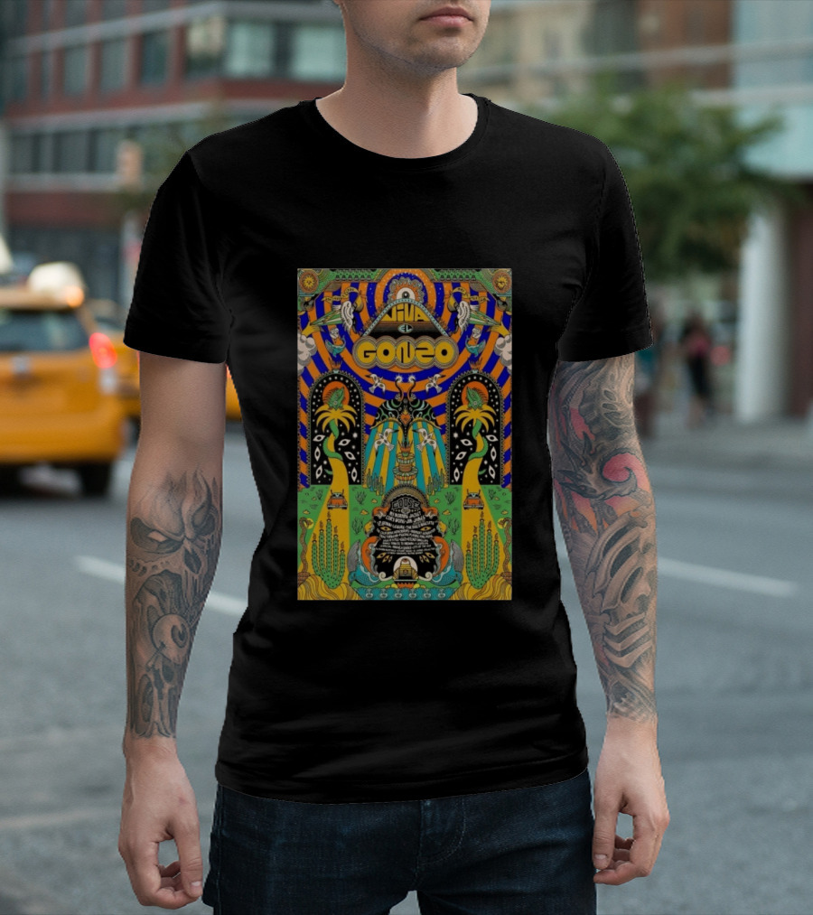 Viva El Gonzo Festival 2026 Psychedelic Art With Cacti And Birds T-Shirt