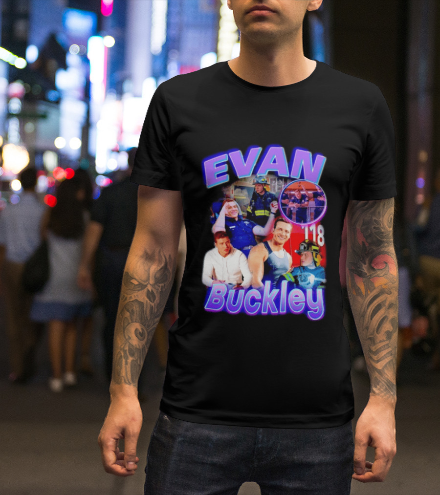 Evan Buckley Collage Firefighter Tribute 118 T-Shirt