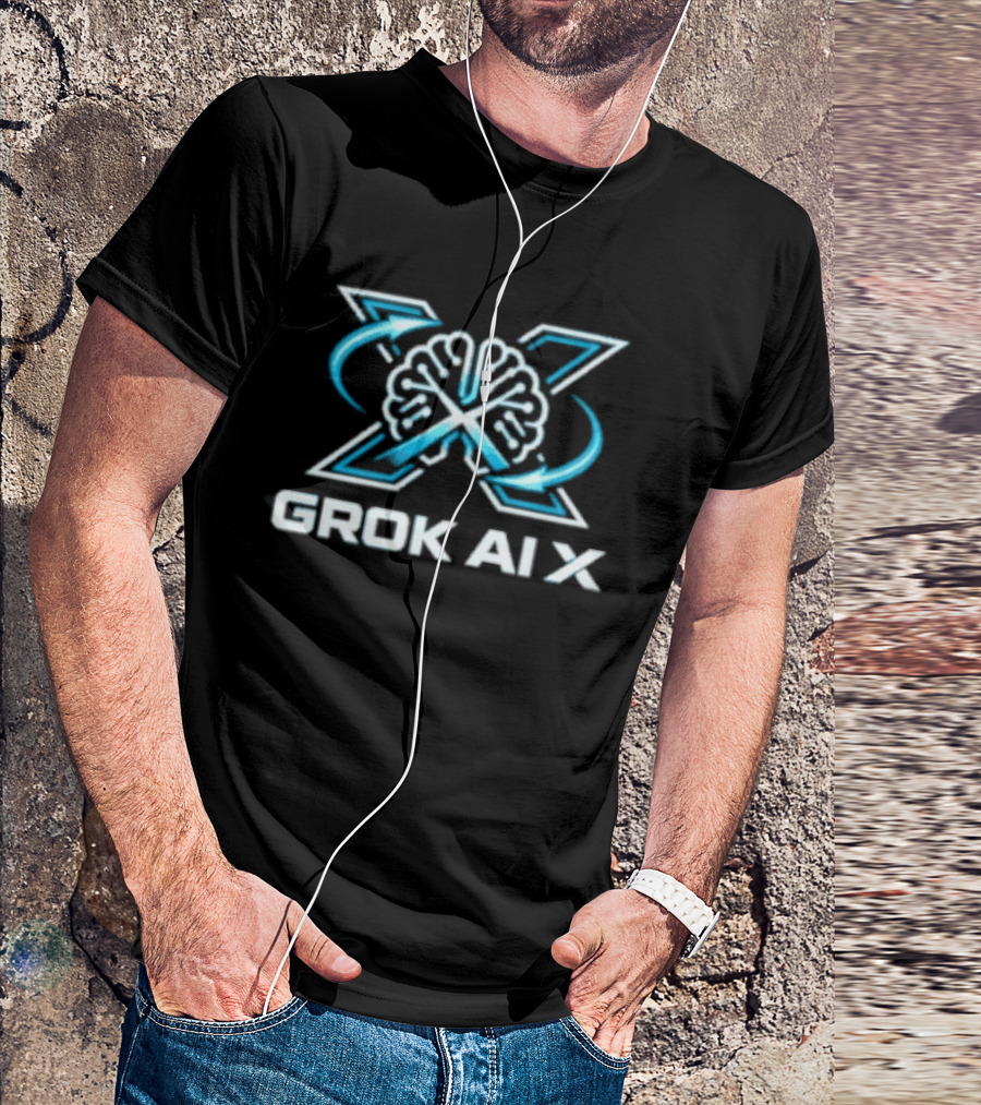 Grok AI X Brain And Arrows T-Shirt