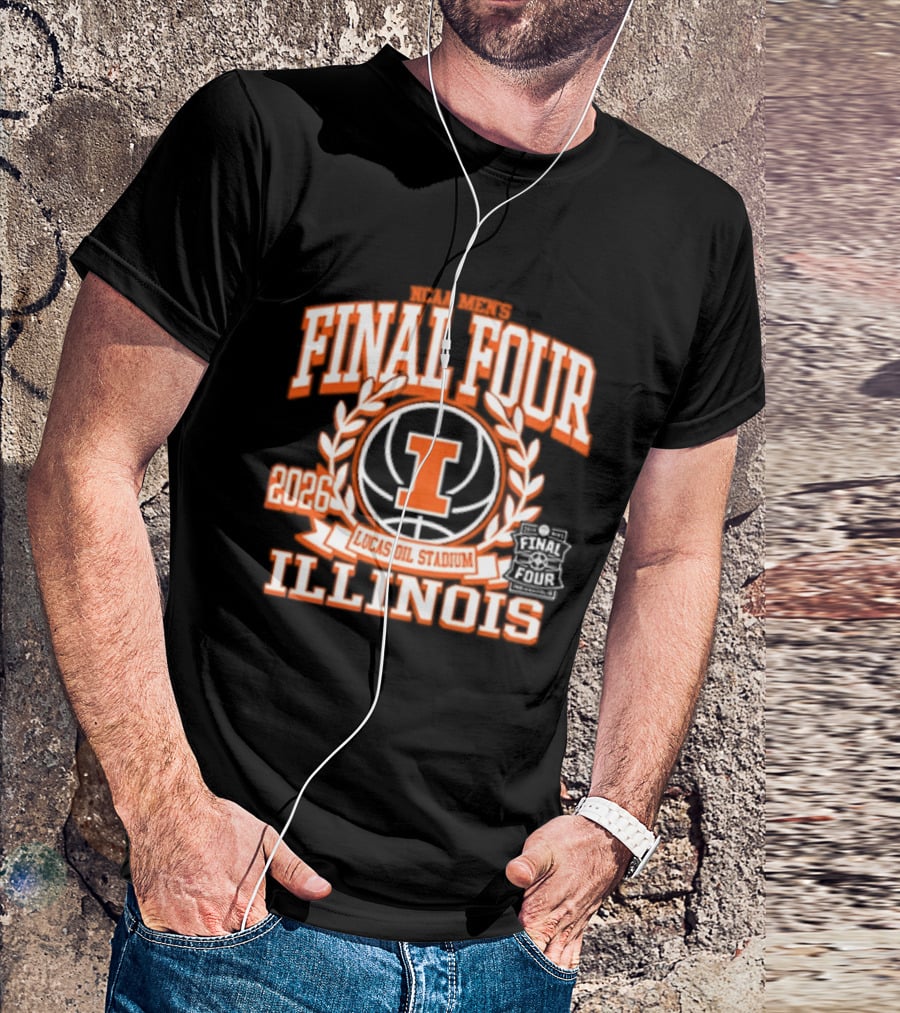 Illinois Illini Final Four 2026 Lucas Oil Stadium Basketball T-Shirt