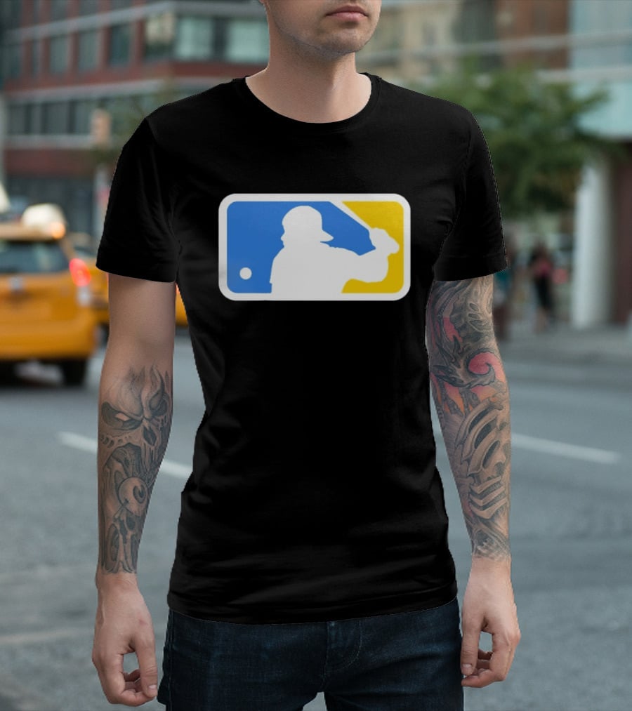 MLB The Kid Batter Silhouette Blue Yellow T-Shirt
