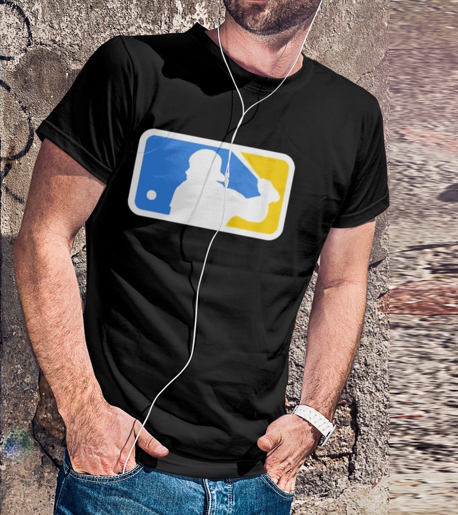 MLB The Kid Batter Silhouette Blue Yellow T-Shirt