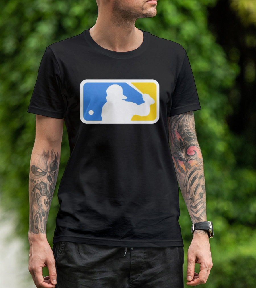 MLB The Kid Batter Silhouette Blue Yellow T-Shirt