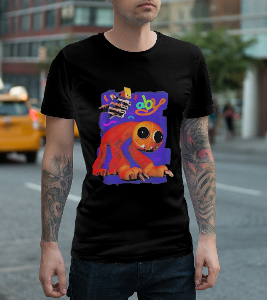 April Fools Shaved Yarnaby Aby Colorful Monster Orange Creature T-Shirt