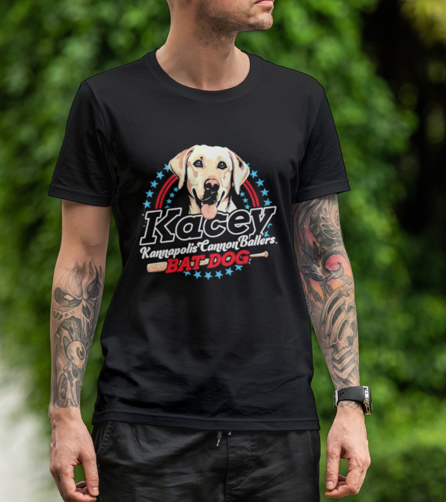 Kacey Kannapolis Cannon Ballers Bat Dog Baseball T-Shirt