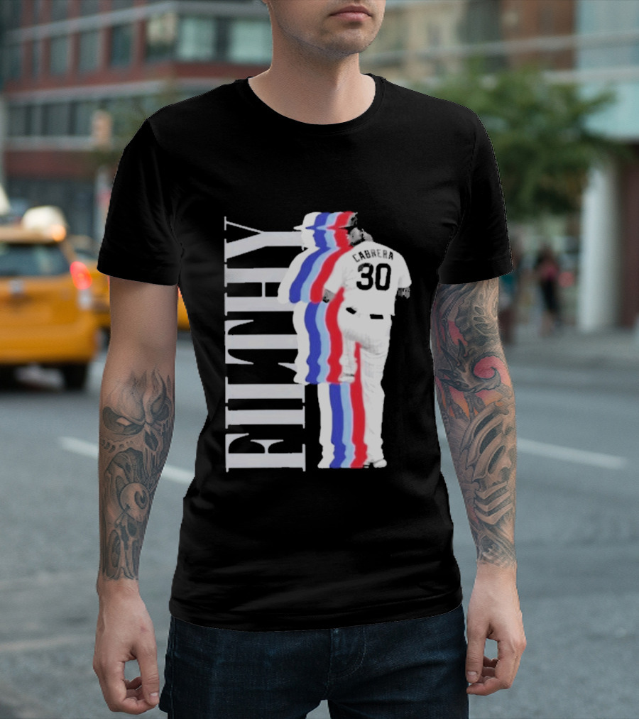 Obvious Edward Cabrera Filthy 30 Red Blue Streak Baseball T-Shirt