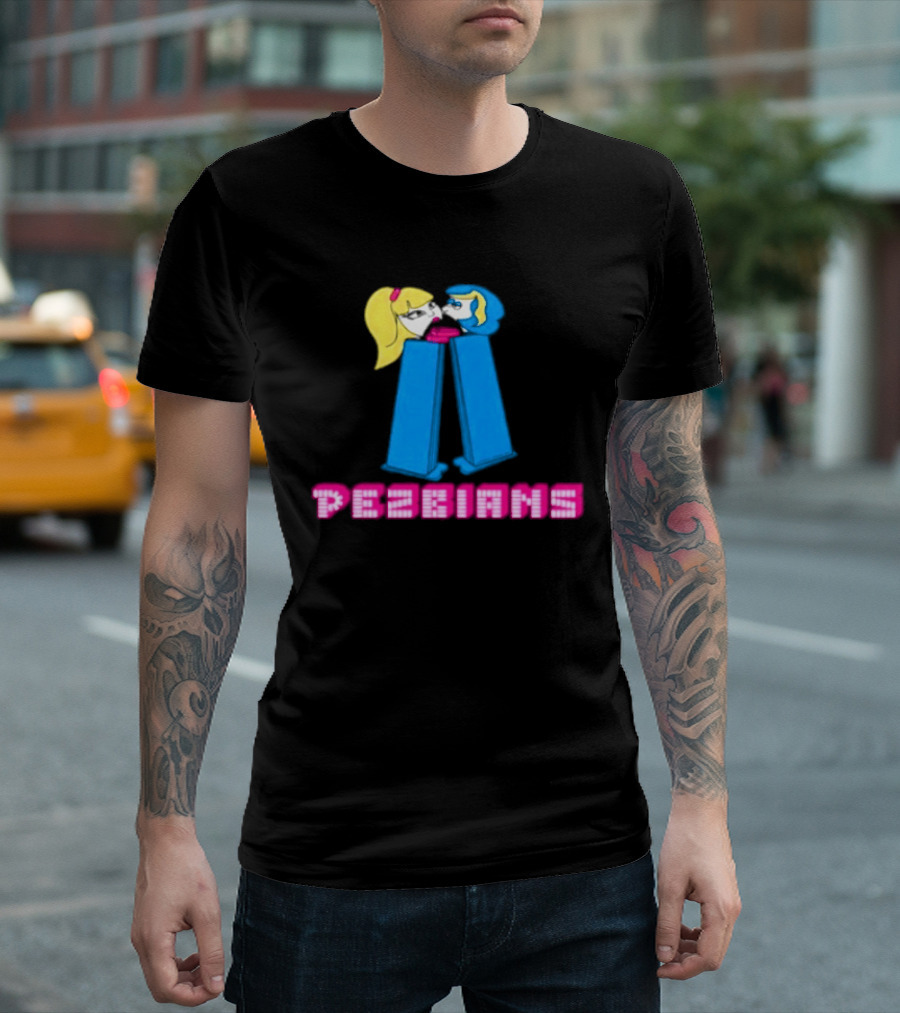Pezbians Pez Dispenser Parody Retro Humor Kissing T-Shirt