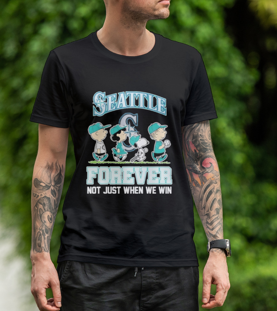 Seattle Mariners Peanuts Characters Forever Not Just When We Win T-Shirt