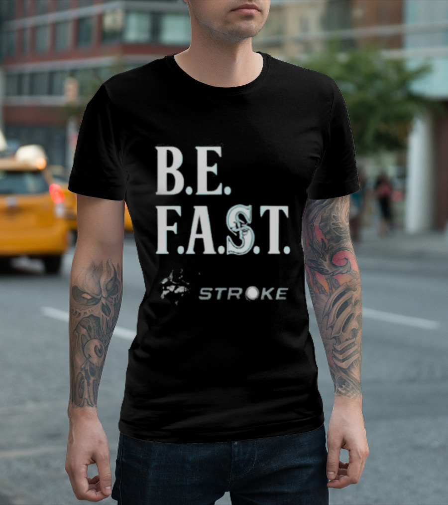 B.E. F.A.S.T. Seattle Mariners Strike Out Stroke Night T-Shirt