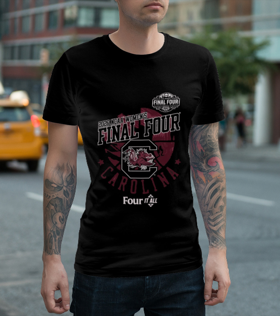 South Carolina Gamecocks 2026 NCAA Women's Final Four Basketball Four It All T-Shirt