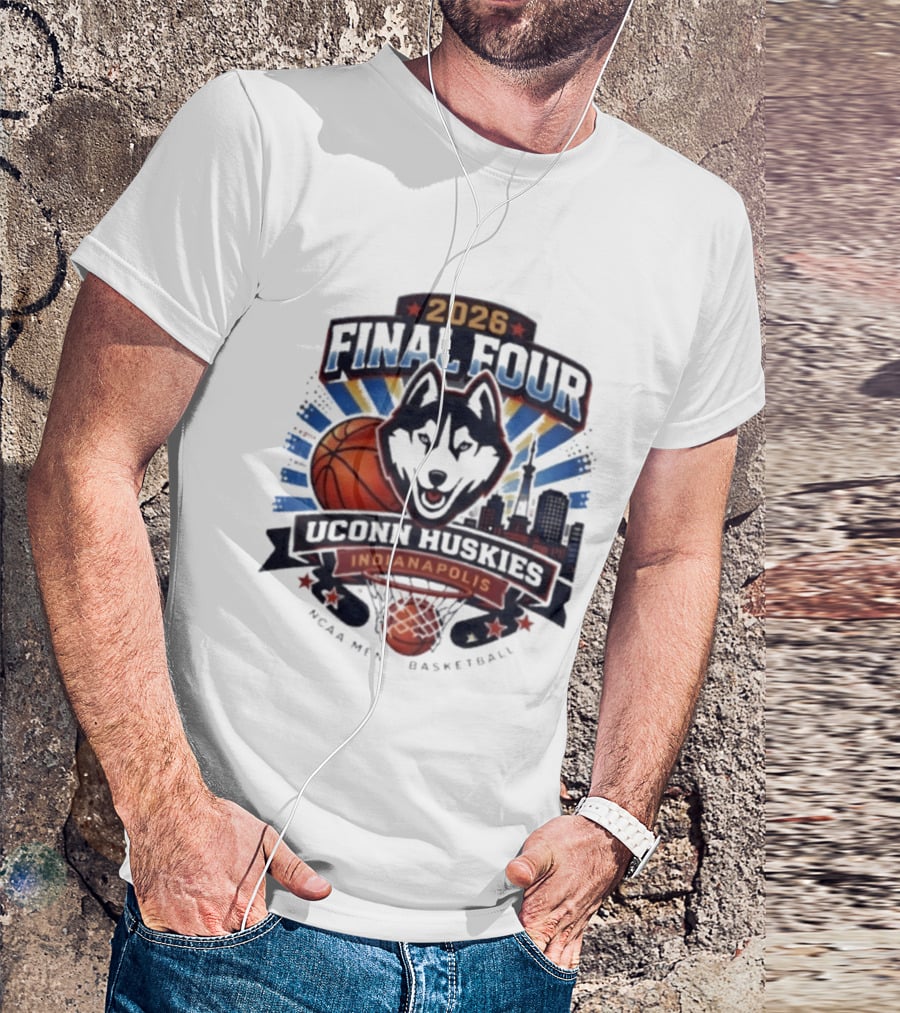 2026 Final Four Uconn Huskies Indianapolis NCAA Men's Basketball T-Shirt